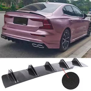 Alerón de parachoques trasero de coche con aspecto de fibra de carbono aletas de tiburón labio para Volvo S40 S60 S70 - Imagen 1 de 13