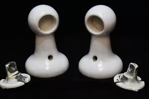 SET PORTASCIUGAMANI CERAMICA PORCELLANA BIANCA VINTAGE - Foto 1 di 12