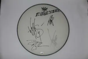 EVANESCENCE FULL BAND (X4) SIGNED AUTOGRAPH 16" DRUMHEAD - BEAUTIFUL AMY LEE PSA - Picture 1 of 2