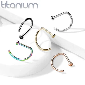 Implant Grade Titanium D Shape Flat End Nose Hoops - Picture 1 of 9