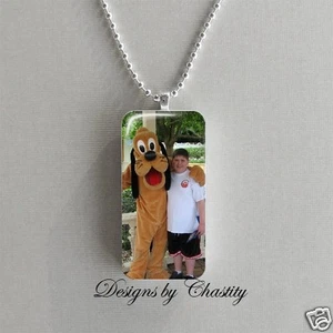 Custom Photo Necklace Domino Charm Pendant Personalized Keepsake Personal Custom - Picture 1 of 1