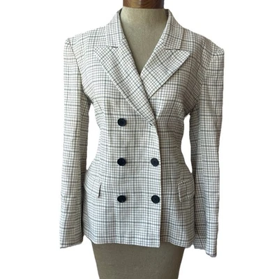 isabel marant blazer jacket 100% cotton size 42 Large cream white blue - Image 1 of 4