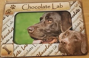 Magnetic Chocolate Lab 5"x7" Wooden Picture Frame Fridge Magnet 3"x5" Inside NIP - Picture 1 of 3