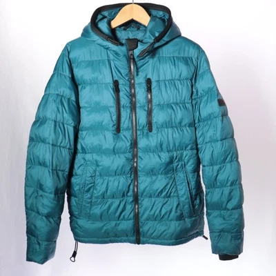 Lucky Brand Quilted Puffer Jacket Mens M Blue Zip Nylon Outdoor Casual Layering - Image 1 of 4