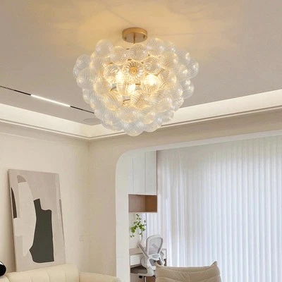 23" Bubble Ball Glass Ceiling Light Fixture Modern Chandelier Pendant LED Lamp - Image 1 of 4