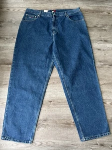 Jeans Tommy Hilfiger vintage logo dritto uomo 42x32 lavaggio medio nuovo - Foto 1 di 19