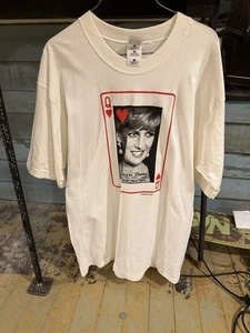 VTG 90s Princess Diana Memorial T-Shirt L Queen Of Hearts Rap Tee 1961-1997 - Picture 1 of 6
