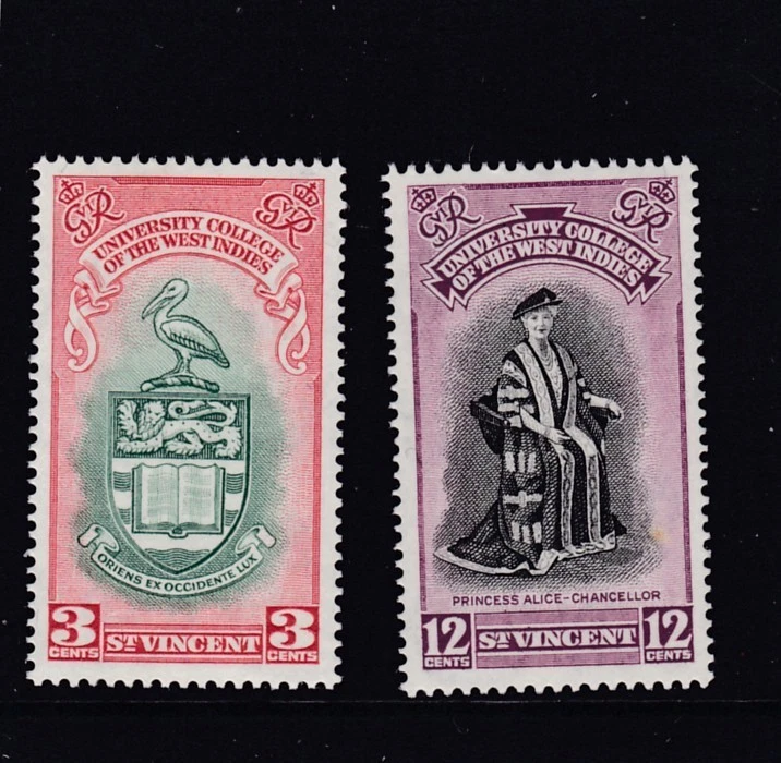 ST VINCENT 1951 BWI UNIVERSITY COLLEGE INAUGURATION SET SG.182-183 MINT MNH Foto 1 de 1