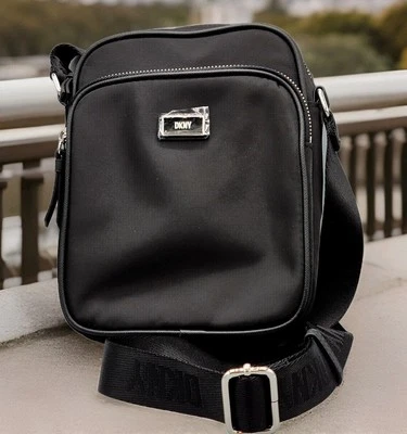 DKNY GIGI DZ COSSBODY Bag Double Zip Purse Handbag Black Travel Concert Flight - Image 1 of 4