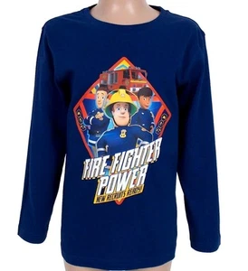 FEUERWEHRMANN SAM 122 SHIRT BLAU LANGARM LANGARMSHIRT FEUERWEHR JUPITER FEUER - Bild 1 von 12