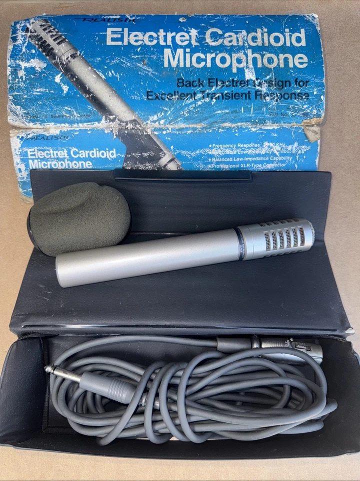 Realistic 33-1080 Back Electret Cardioid Microphone W/cord - Image 1 of 4