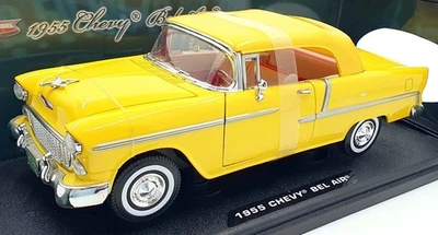 Motormax 1/18 Scale Diecast 73184TC - 1955 Chevy Bel Air Convertible Yellow - Image 1 of 4