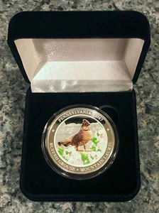 Pennsylvania Colorized State Bird 1oz .999 Fine Silver Round RARE - Bild 1 von 5