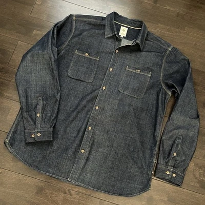 The Territory Ahead Denim Button Up Shirt Double Pocket Dark Chambray Mens XXL - Image 1 of 4