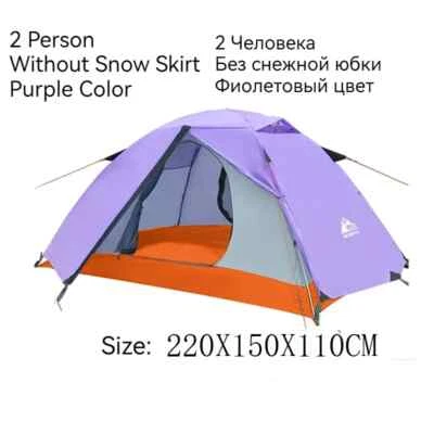 Tienda de campaña de invierno para 2 personas al aire libre cuatro estaciones doble capa playa camping Foto 1 de 4