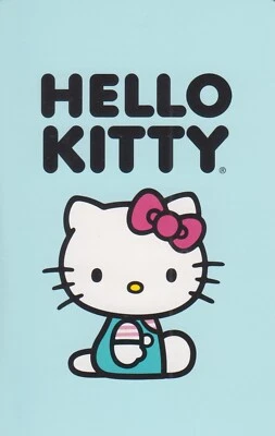 Tarjeta de felicitación en blanco con pasador púrpura de Hello Kitty o fácil convertirla en una tarjeta de cumpleaños Foto 1 de 2