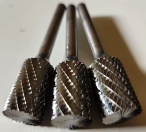 SB-6 BURRS, SOLID CARBIDE, MADE IN USA, DOUBLE/DIAMOND CUT, QTY: 3 - Picture 1 of 3