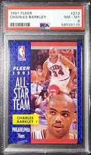 PSA 8 MINT 1991-92 Fleer All-Star Team #213 Charles Barkley HOF GOAT Sir Charles