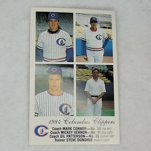 1984 Columbus Clippers Mark Connor Mickey Vernon Gil Patterson Steve Donohue (B)