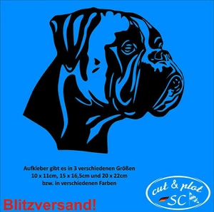 deutscher Boxer Aufkleber Auto Tattoo Boxer Hund Dog Sticker Autoaufkleber SC055 - Bild 1 von 16