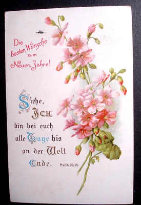 DR:Alte kolor.AK "BESTE WÜNSCHE Z. NEUEN JAHRE", Stempel: "GODESBERG 29.12.17" - Bild 1 von 2