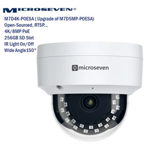 Microseven 4K/8MP POE H.265 HD Exterior Domo IP Micrófono Incorporado 256 GB Ranura SD - Imagen 1 de 8