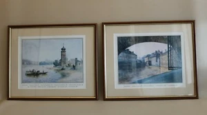 2 tableaux cadres Illustrations anciennes Prague - Vaclav Jansa 1896, 38 x 32 cm - Picture 1 of 7