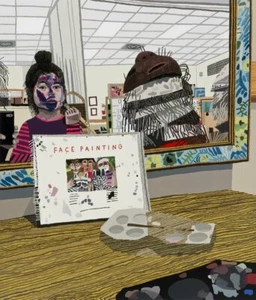 Jonas Wood Dallas Museum Art Exhibition FacePaint Poster Sold Out - Unsigned - Picture 1 of 2