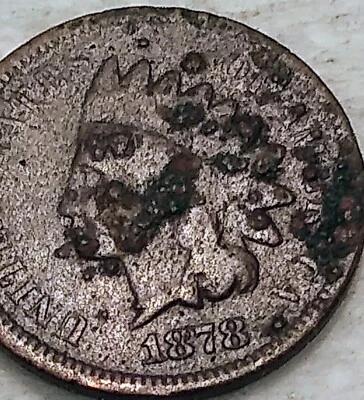 1878 Indian Head Cent Penny 1C - Grade - G/VG - #12948 - Image 1 of 4