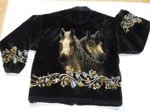 IMÁGENES EN PIEL por BEAR RIDGE CREMALLERA COMPLETA SUÉTER/CHAQUETA DISEÑO CABALLO OCCIDENTAL, TALLA MED - Imagen 1 de 10