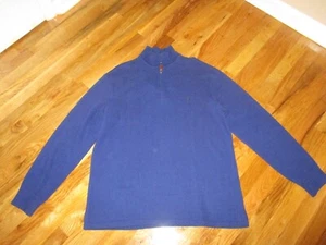 Men's Polo Ralph Lauren Blue 1/4 Zip Mock Neck Pullover Size Large - Picture 1 of 4
