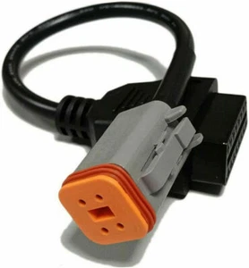 For Harley Davidson Motorcycle 4 Pin to 16 Pin OBD2 Diagnostic Cables Adapter - Picture 1 of 2