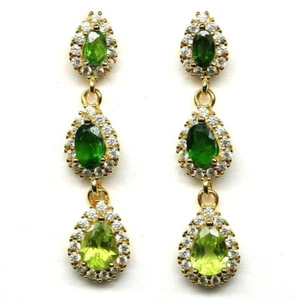 Wunderschöne Ohrringe mit Smaragden und Peridots - Bild 1 von 3