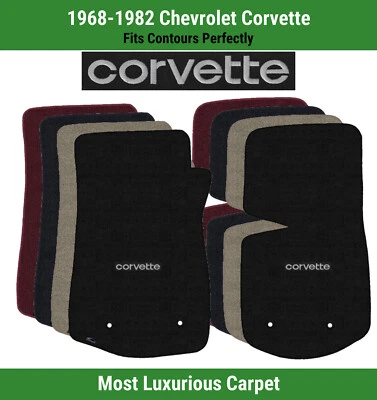 Lloyd Luxe 前排地毯垫适用于 '68-82 雪佛兰 Corvette 带 Corvette 1 标志 — 第 1/4 张图片
