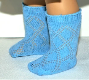Socks Blue Diamond Design for 18 in American Girl Doll Clothes Accessory - Picture 1 of 2