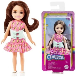 Barbie Chelsea & Friends Brunette Doll With Pink Ruffled Lighting Dress HKD90 - Picture 1 of 7