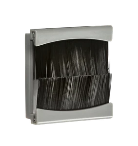 GREY 50MM x 50MM CABLE MANAGEMENT BRUSH MODULE 2G FLAT PLATE/SCREWLESS/METAL - Picture 1 of 1