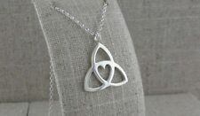Tracy Gilbert Large Sterling Silver Trinity Knot Heart Pendant Made in Ireland