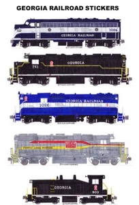 Locomotoras de ferrocarril Georgia 5 pegatinas individuales Andy Fletcher - Imagen 1 de 1
