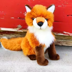 cute squating plush fox toy simulation fox doll gift about 26cm - Picture 1 of 4