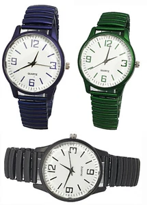 OROLOGIO DA POLSO UOMO DONNA cinturino elastico metallo analogico nero blu verde - Foto 1 di 2