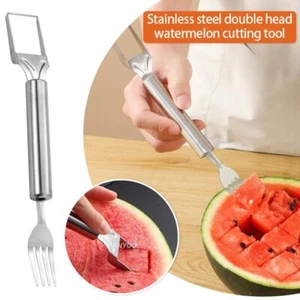 2-in-1 Wassermelonen Gabel Schneider Obst Schneider & Teiler Einfach Edelstahl - Bild 1 von 13
