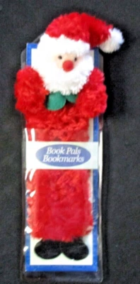 NEW, "Holly Jolly Santa" Fuzzy 3-D Book Pals Bookmark by Russ Berrie - Image 1 of 4