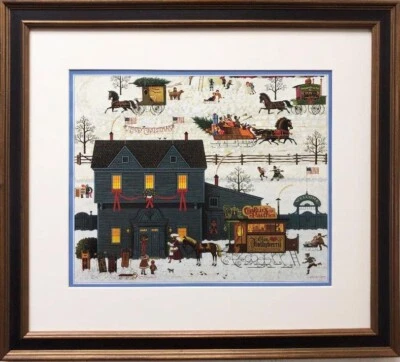 Charles Wysocki "A Warm Christmas Love" 全新 定制 框架 艺术 美国 圣诞节  — 第 1/3 张图片