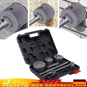 9tlg Beton Trocken Bohrkronen 30/40/68/80/100mm Lochsäge Satz Steckdosen Adapter - Bild 1 von 14