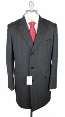 PORTO BESPOKE Men's Charcoal Wool Herringbone Coat Blazer 52 L 42 R NWT M / L - Image 1 of 4