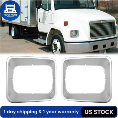 Headlight Bezels Gray Pair For Freightliner FL50 FL60 FL70 FL80 FL106 LH+RH Side Foto 1 de 4