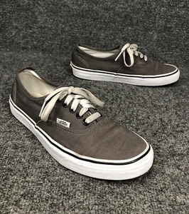 Vans Gray Canvas Sneaker Lace Up Skate Shoe Mens 8.5 Womens 10 In EUC - Picture 1 of 8