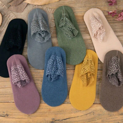 Fashion Lace Non-Slip Warmer Socks Women Ladies Ankle Socks