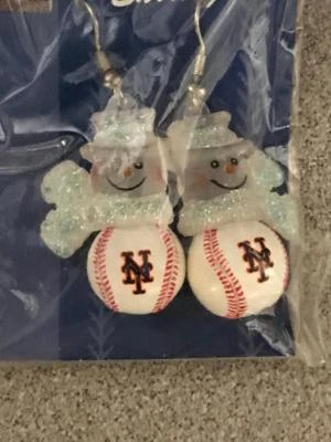 Pendientes colgantes New York METS Team Logo MLB SNOW MAN NAVIDAD HANUKKAH sc Chris Foto 1 de 3